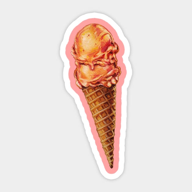 Strawberry Double Scoop Sticker by KellyGilleran